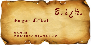 Berger Ábel névjegykártya