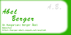 abel berger business card