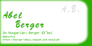 abel berger business card